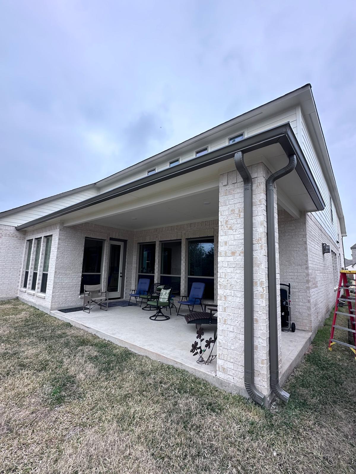 Gutter installation before and after Houston TX